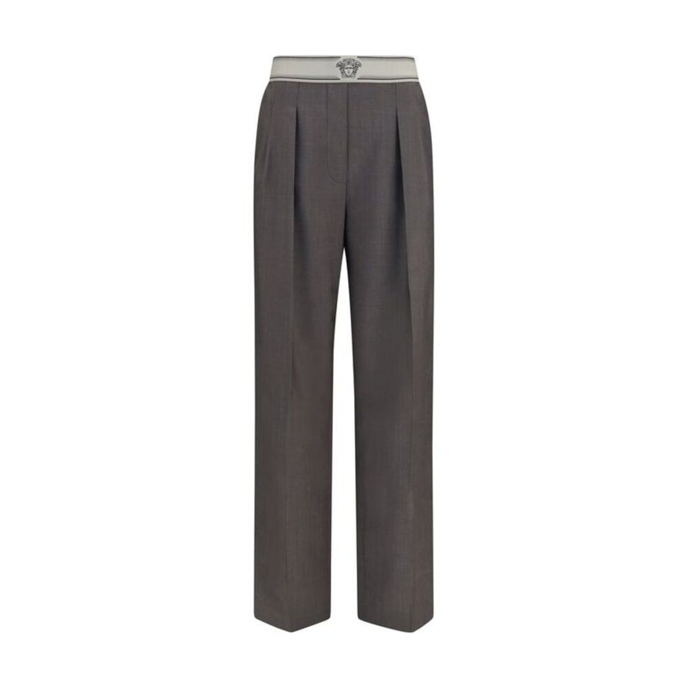 Versace Gray Wool Oves Aries Women's Pants